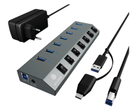 ICY BOX HUB USB-C/USB-A - 7x USB-A (z wyłącznikami) IB-HUB1701-C3 - 1265615 - zdjęcie 1